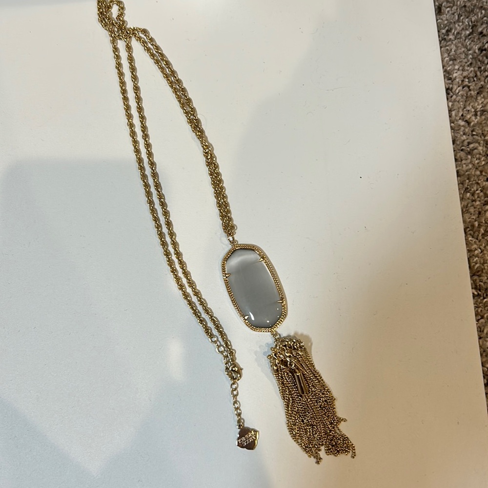 Kendra Scott Long Gold Necklace with Beaded Accent
